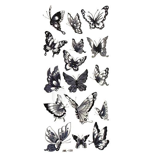 1Pc Butterfly Tattoo Sticker 18.5x8.8CM