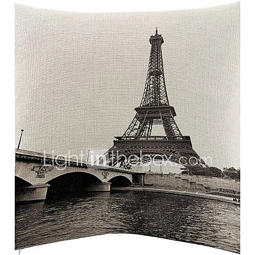 Eiffel Tower Pattern Cotton/Linen Decorative Pillow Cover 2509506 2016