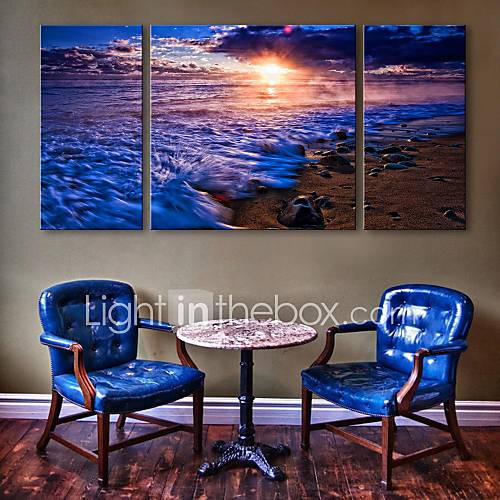 EHOME® Stretched Canvas Art The Sea Decorative Painting Set of 3