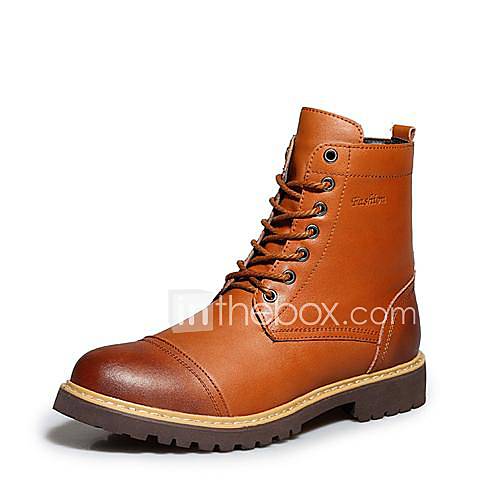 chaussures bottes mode bottes pour hommes talon plat en cuir mi-mollet avec plus de couleurs à lacets disponibles
