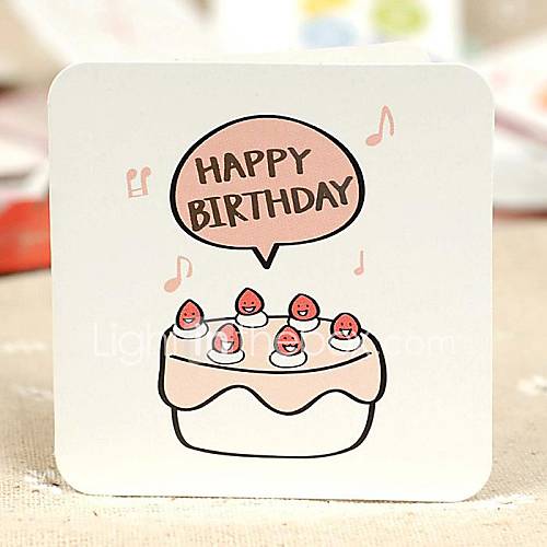 un mini petite carte d'anniversaire de gâteau (7,5  de 7.5cm)