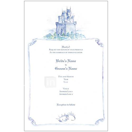invitations de mariage romantique château personnalisés ensemble de 50