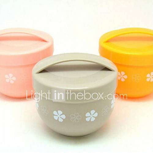 boîtes à lunch fleurs circulaires portatives, plastique 12 × 10,5 × 10,5 cm (4,8 × 4,2 × 4,2 pouces) couleur aléatoire
