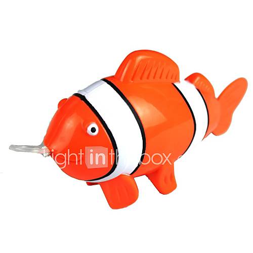 Tirez l 'anneau en plastique en forme de poissons tropicaux jouet - orange   multi-couleur blanche