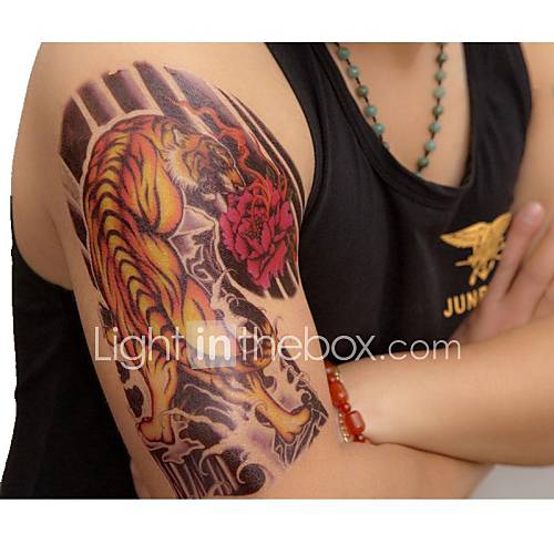 1 pcs image couleur étanche modèle de tigre fantaisie tatouage autocollants
