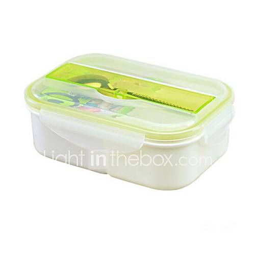 boîte à lunch avec une cuillère, plastique 18,8 × 12,5 × 7,5 cm (7,5 × 5,0 × 3,0 pouces) couleur aléatoire