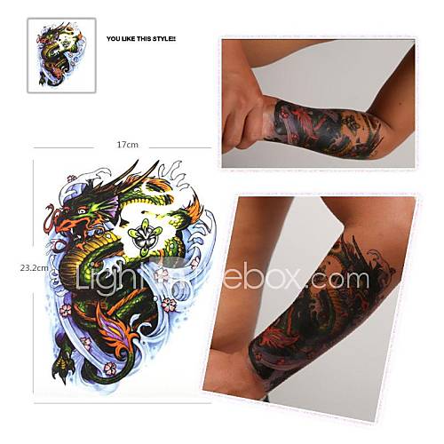 1 pcs imperméable couleur grande palette de motifs de dragon autocollants de tatouage