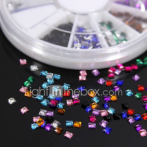 600PCS Colorful Square Flatback Acrylic Gems Handmade DIY Craft
