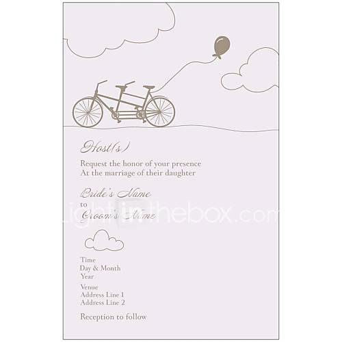 invitations romantiques classiques personnalisées vélo de ballons de mariage ensemble de 50