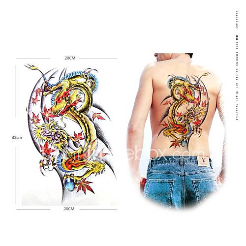 1 pcs motif de support grand dragon couleur étanche tatouage autocollants