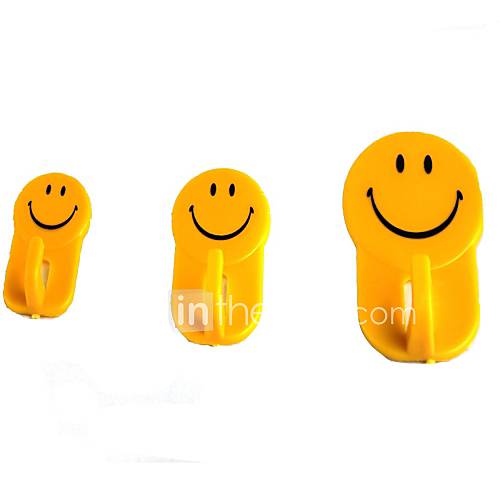 smiley face solides crochets de friction - jaunes (trois pièces)
