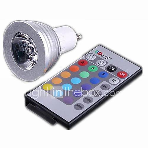Image de 3W GU10 Spot LED 3 LED Haute Puissance 300 lm RVB Warm: 2800-3200K ; Cool: 6000-6500K K AC 100-240 V