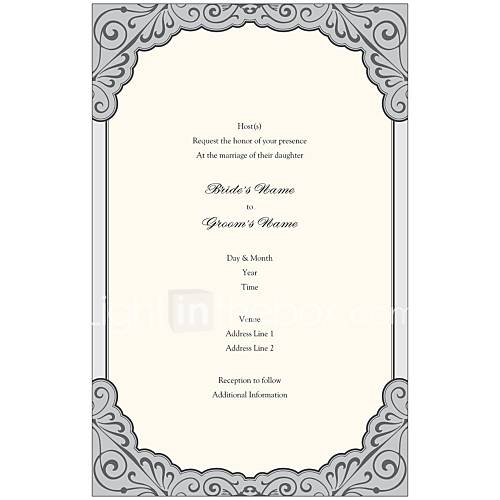 invitations romantiques classiques personnalisées de porte de trame de mariage ensemble de 50