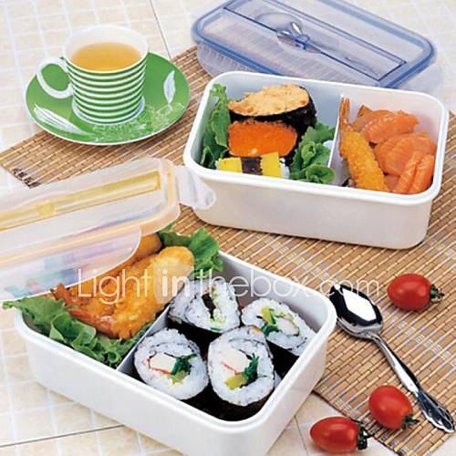 deux treillis boîte à lunch en plastique, plastique 22,2 × 15,2 × 6,9 cm (8,8 × 6,0 × 2,8 pouces) couleur aléatoire