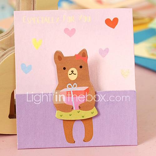 belle ours en trois dimensions des cartes mini Valentine (6.0  7.0cm) de