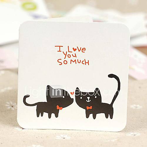 les chat noir cartes mini valentine (7,5  7,5 cm)