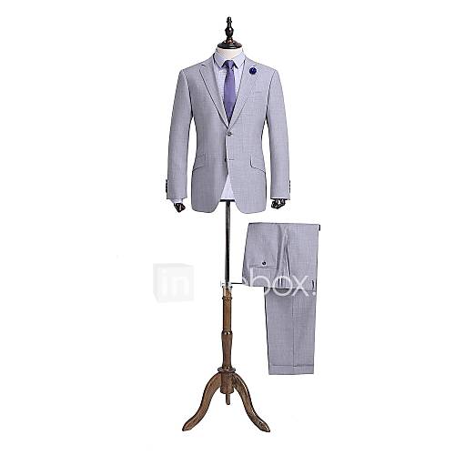 gris tailorde solide costume ajustement 100% laine