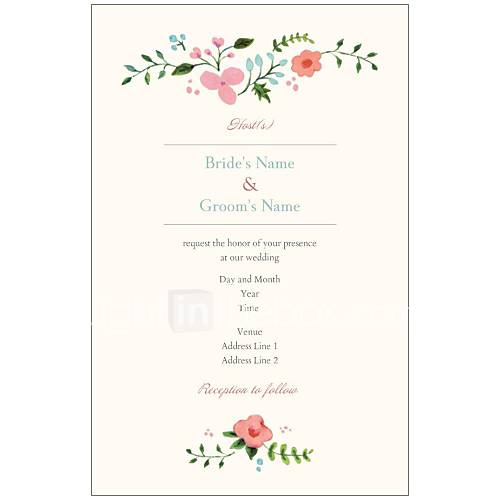 invitations personnalisées de mariage rose de lumière de fleur romantique ensemble de 50