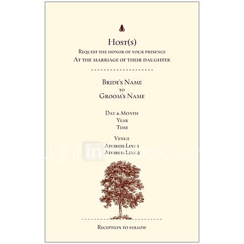 invitations personnalisées classiques arbre de mariage romantique ensemble de 50