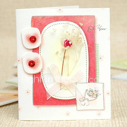 une applique fleur stéréo mini-carte de remerciement carte-cadeau (7,5  9cm)