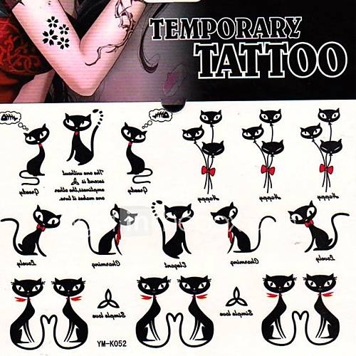 1pc mini-chat chaton renard autocollants de tatouage de tatouages temporaires