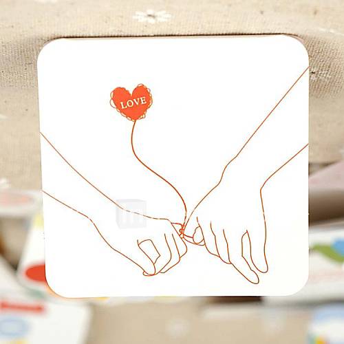 main dans la main avec des mini cartes de Valentine (7.5  7.5cm)