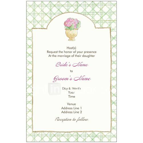 invitations romantiques classiques personnalisées pots de fleurs de mariage ensemble de 50