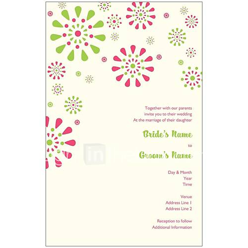 invitations personnalisées fleurs de mariage classique jeu de 50