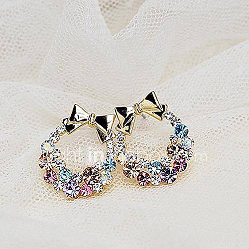 Image de Boucles d'oreille goujon Bijoux Femme Alliage Strass 2pcs Argent