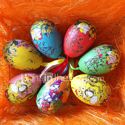 motif coloré easter egg, couleur aléatoire, 6pcs / sac