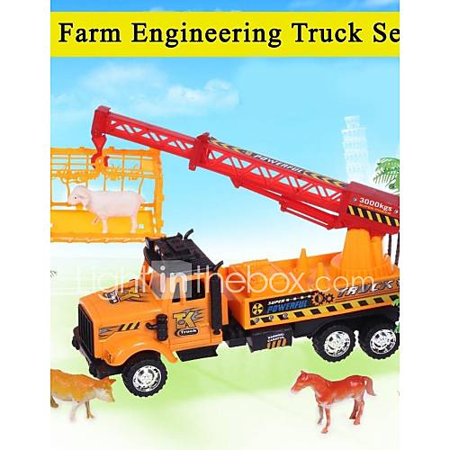 hauteur voiture de jouet de qualité pour les enfants camion de friction avec les outils mis le thème de la ferme 20142-4