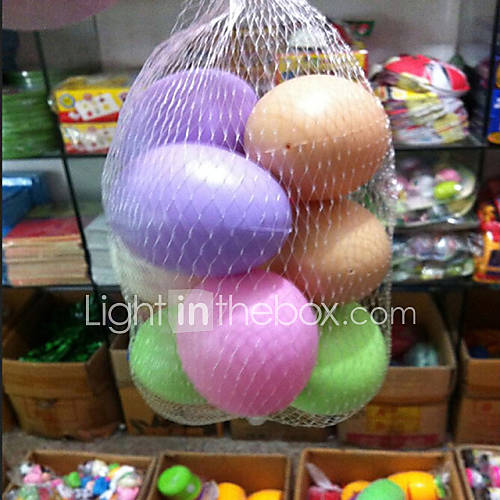coloré ovale easter egg plastique, couleur aléatoire, 10pcs / sac