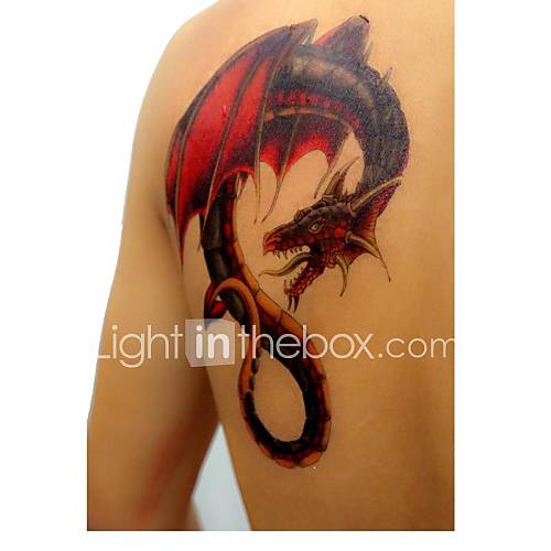 1pc imperméables multicolores grands dragons de fantaisie motif tatouage autocollants