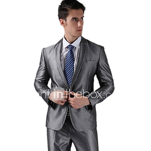 Gray Fleece Slim Fit Two-Piece Suit