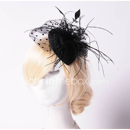 Women's Feather / Pearl / Net HeadpieceWedding / Special Occasion