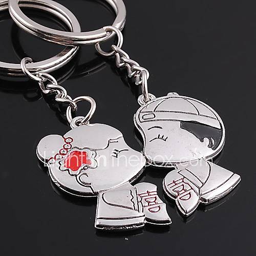 Image de Alliage de zinc Porte-clÃ©e pour InvitÃ©e-2 PiÃ¨ce / Set Porte-clÃ©s Non personnalisÃ© Argent