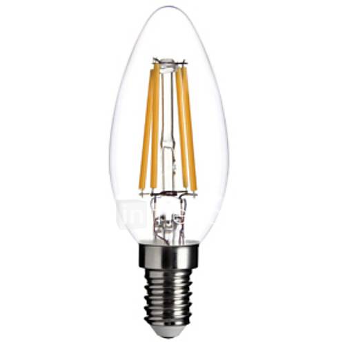 Image de 4W E14 Ampoules Ã  Filament LED C35 COB 300-350 lm Blanc Chaud 2800-3200 K IntensitÃ© RÃ©glable DÃ©corative AC 100-240 V