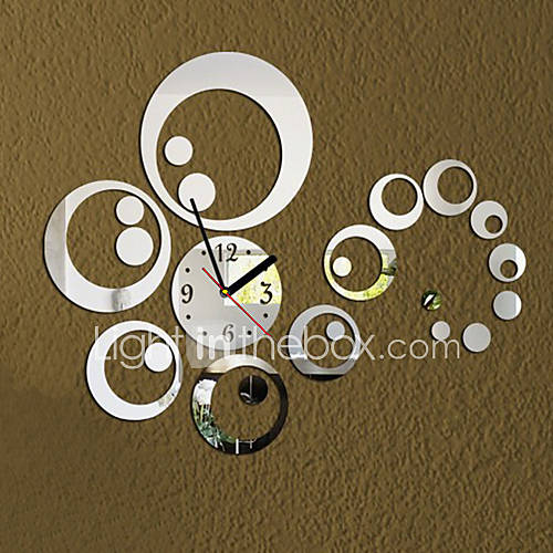 3d Modern Style Acrylic Diy Ring Mirror Wall Clock 2080708 2016 809 8788