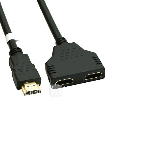 Gold Plated HDMI V 1.4 Male to Dual HDMI Female Adapter Splitter Cable