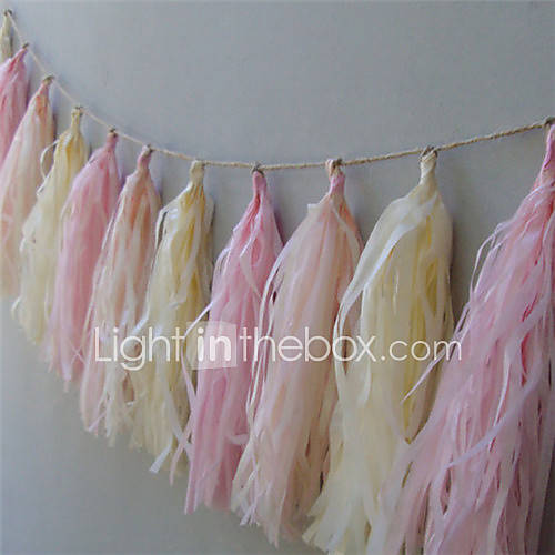 Wedding Décor "It‘s Girl "15 Inch Tissue Tassel Garlands Paper Banners DIY for Baby Showers(set