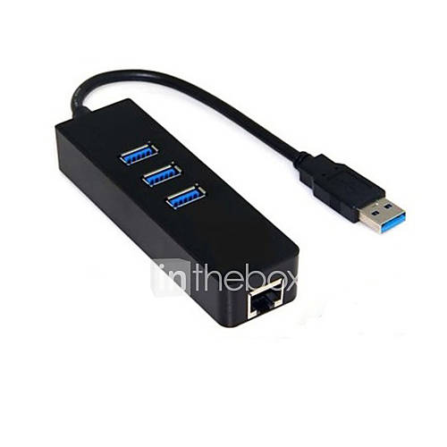Image de 3 ports Hub USB 3.0&amp; usb Ã  10/100 / 1000Mbps Gigabit Ethernet LAN RJ45 adaptateur de carte combo