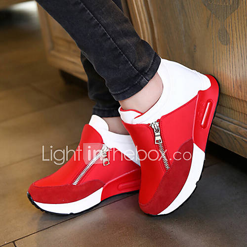 comfort zipper wedge sneakers