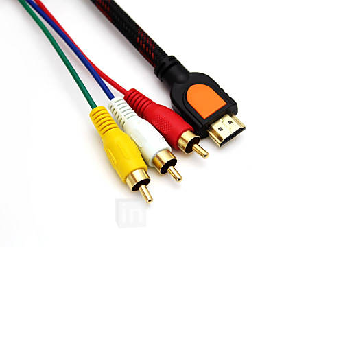 Image de 5ft HDMI mÃ¢le 1.5m Ã  3RCA cÃ¢ble d'extension convertisseur adaptateur mÃ¢le pour hdtv dvd