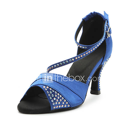 Image de Chaussures de danse(Bleu Violet) -Personnalisables-Talon PersonnalisÃ©-Satin-Latine Salon