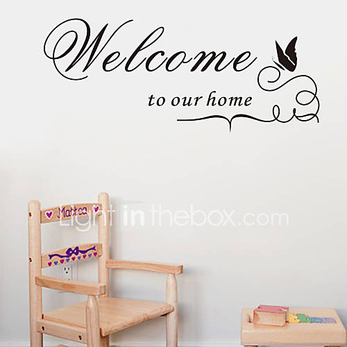 Image de Bienvenue dans notre maison citation stickers muraux dÃ©coratifs zooyoo8181 ADESIVO de parede vinyle amovible stickers muraux