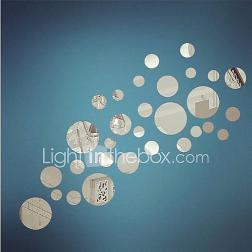 Mirror Wall Stickers Wall Decals, DIY Circle Mirror Acrylic Wall