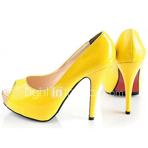 yellow black and white heels