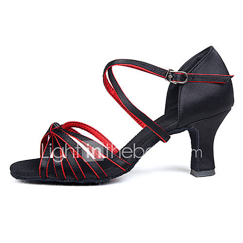 Image de Chaussures de danse(Autre) -Personnalisables-Talon PersonnalisÃ©-Satin-Latine Salon