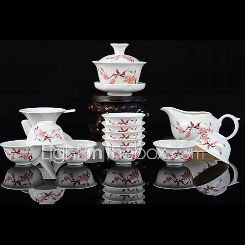 Set of 13pcs Porcelain Kongfu Tea Set Chinese Tea Tools Gift