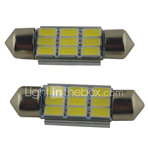 Image de 2pcs carking â„¢ feston 36mm / 39mm / 41mm 2W 9 5630smd lumiÃ¨re blanche 6000k 215ml menÃ© la lampe rome (12V DC)